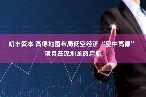 凯丰资本 高德地图布局低空经济 “空中高德” 项目在深圳龙岗启航
