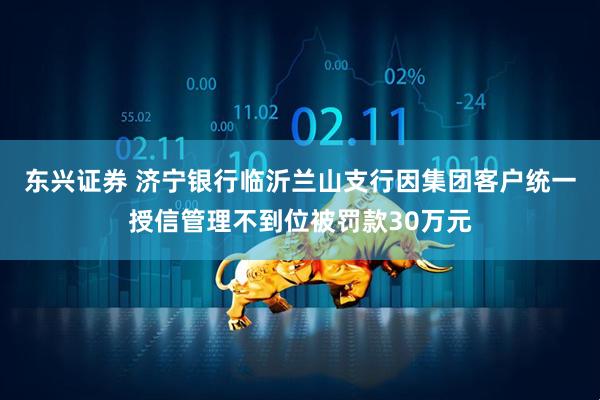 东兴证券 济宁银行临沂兰山支行因集团客户统一授信管理不到位被罚款30万元